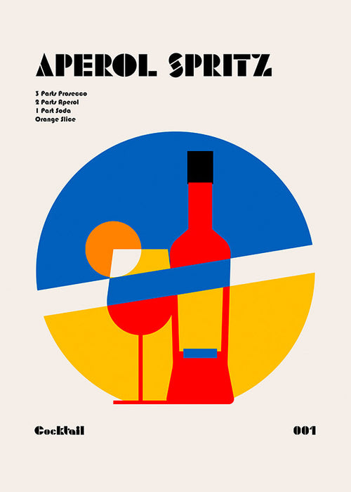 Arte para cozinha Aperol Spritz geométrico