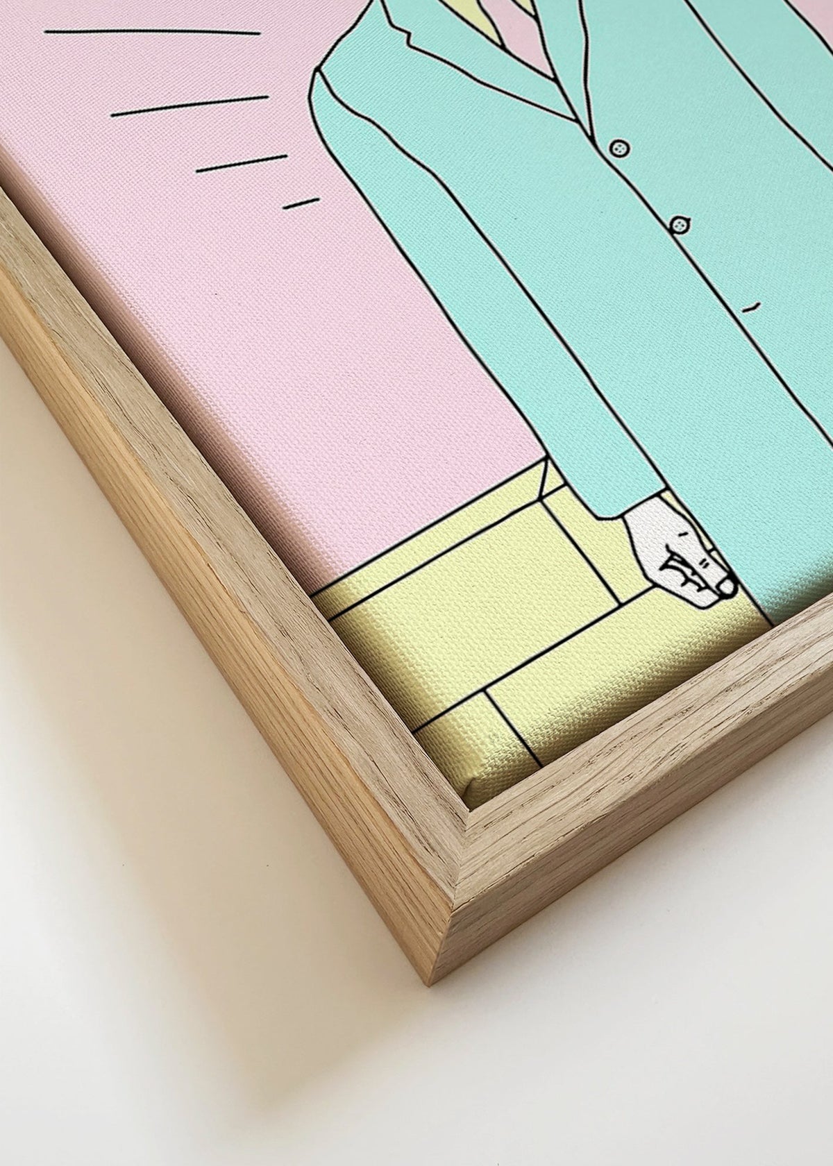 Ilustração surreal de homem com maçã – Canvas detail