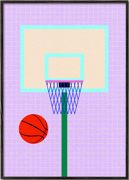 Arte desportiva ilustração cesto de basquetebol – Black Frame