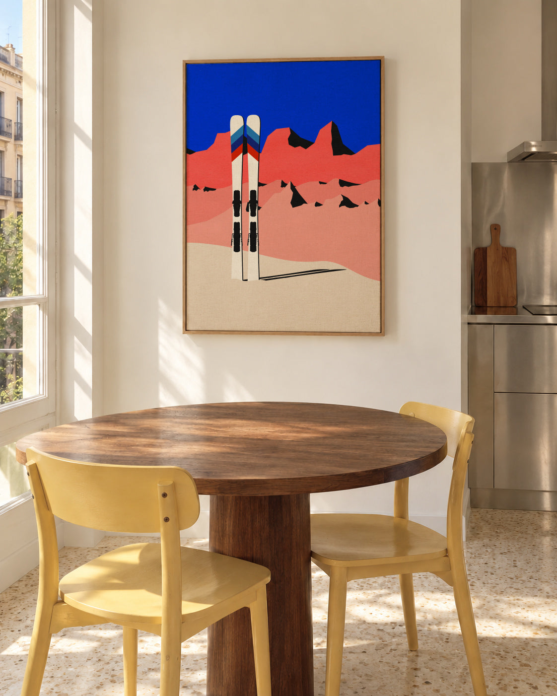 Ski Alpin - Framed canvas in an interior