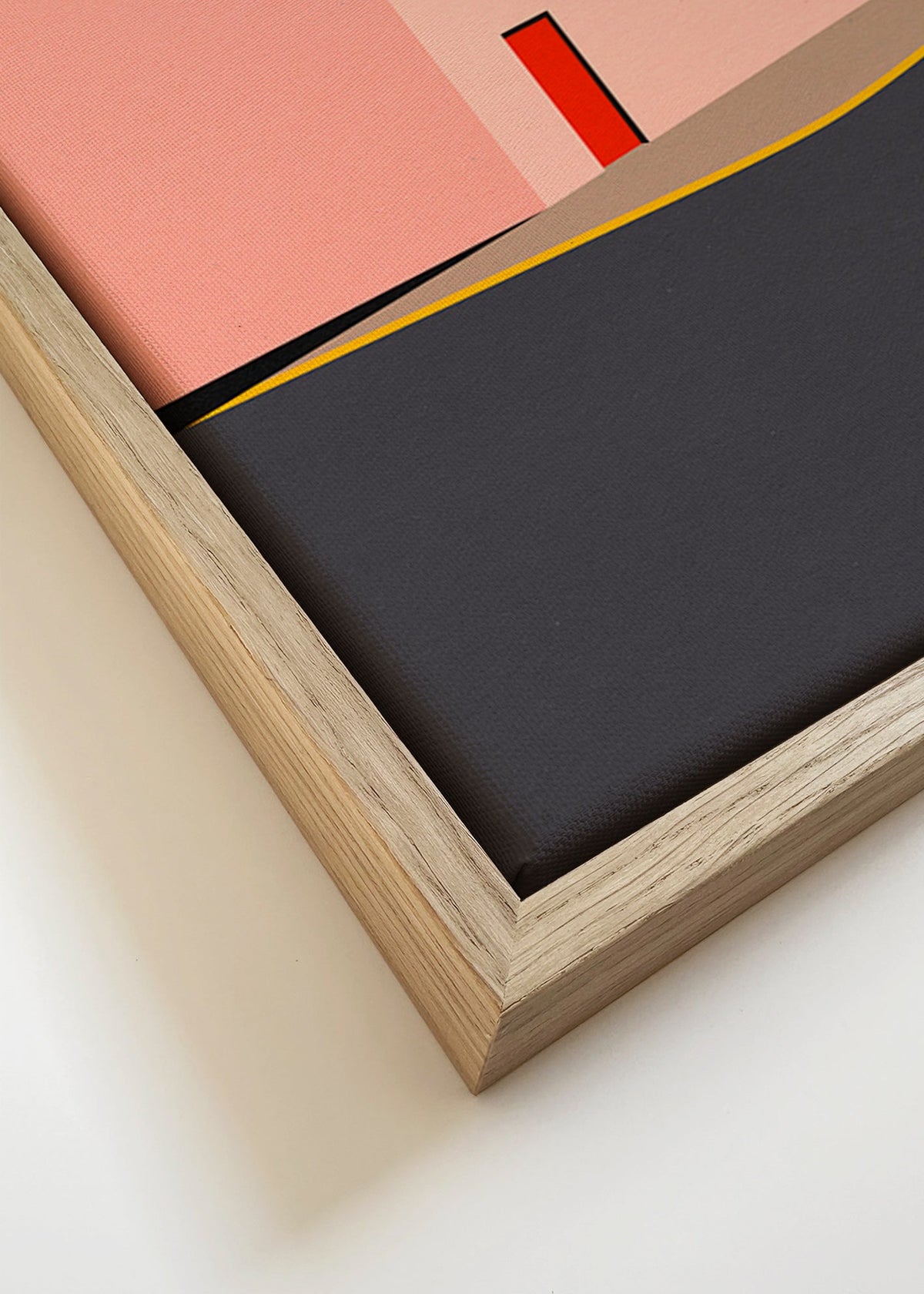 Ilustração minimalista de fachada com porta vermelha – Canvas detail