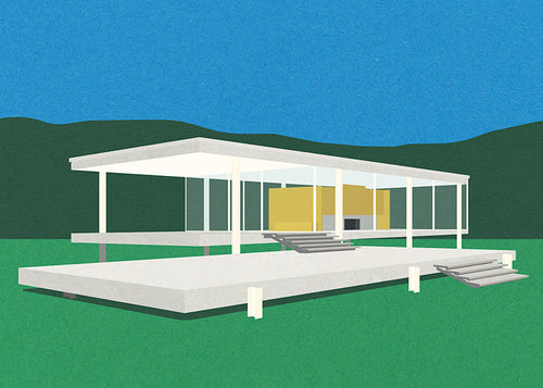Ilustração arquitetônica de casa moderna minimalista