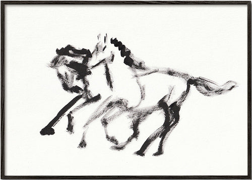 Quadro cavalos em tinta – Black Frame