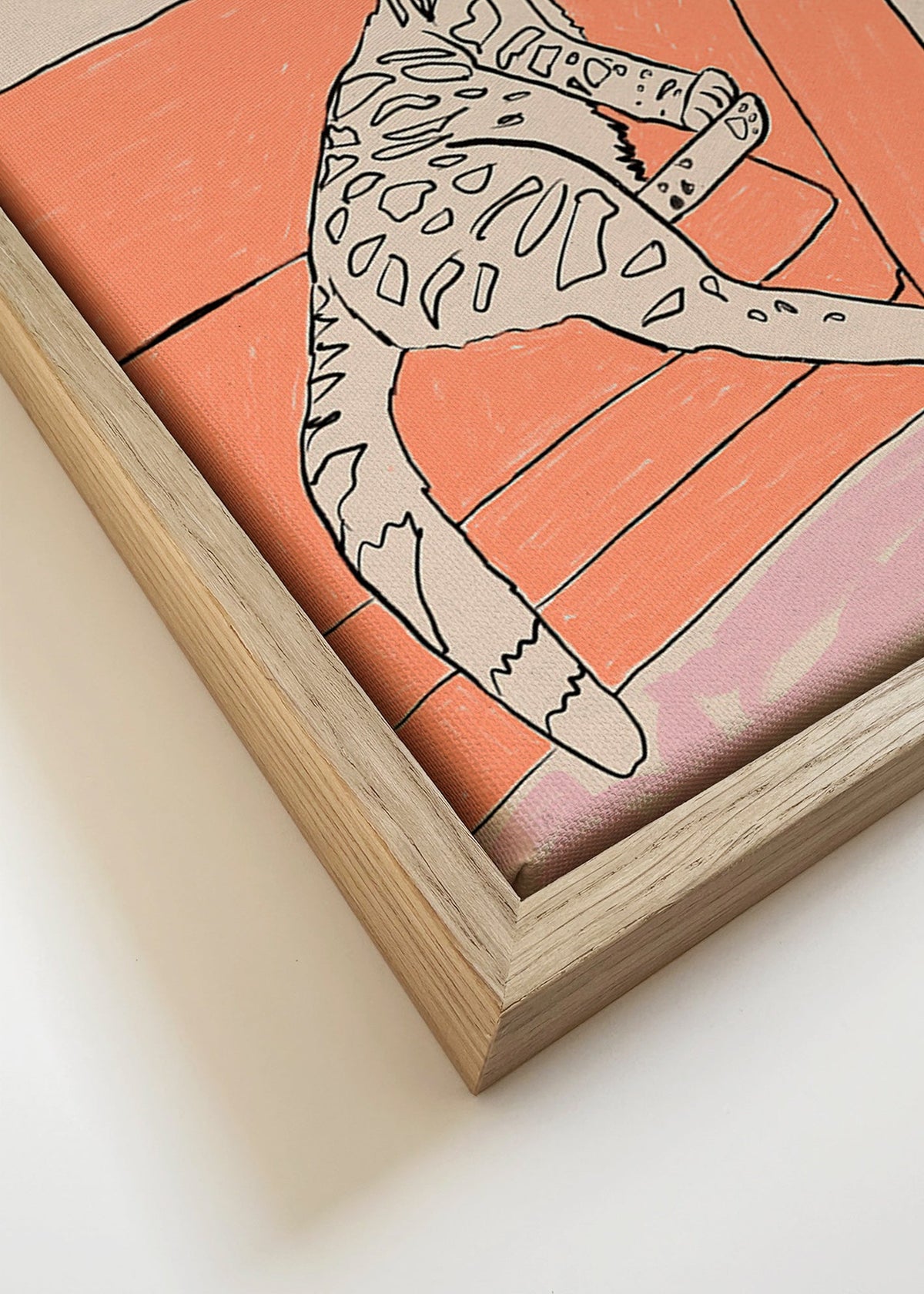 Arte para cozinha: gato com cocktail no sofá – Canvas detail