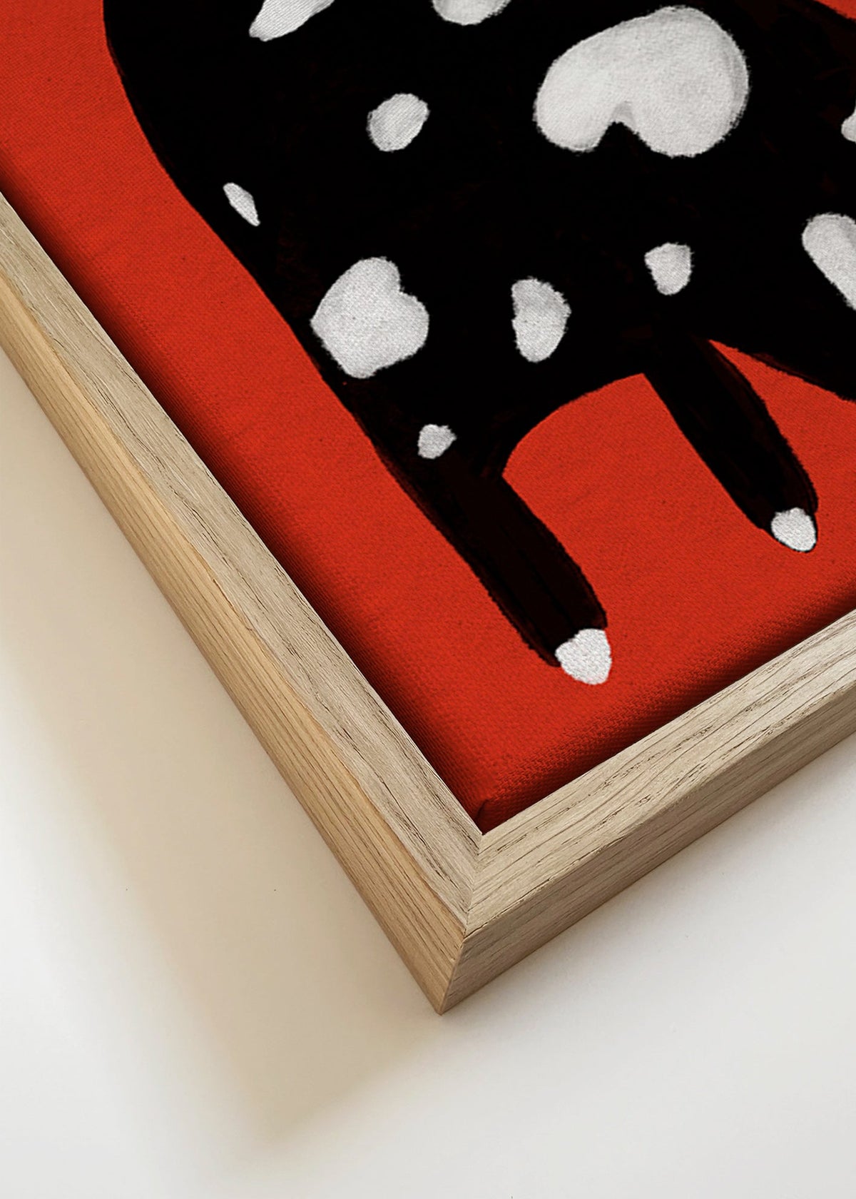 Gato manchado sobre fundo vermelho – Canvas detail