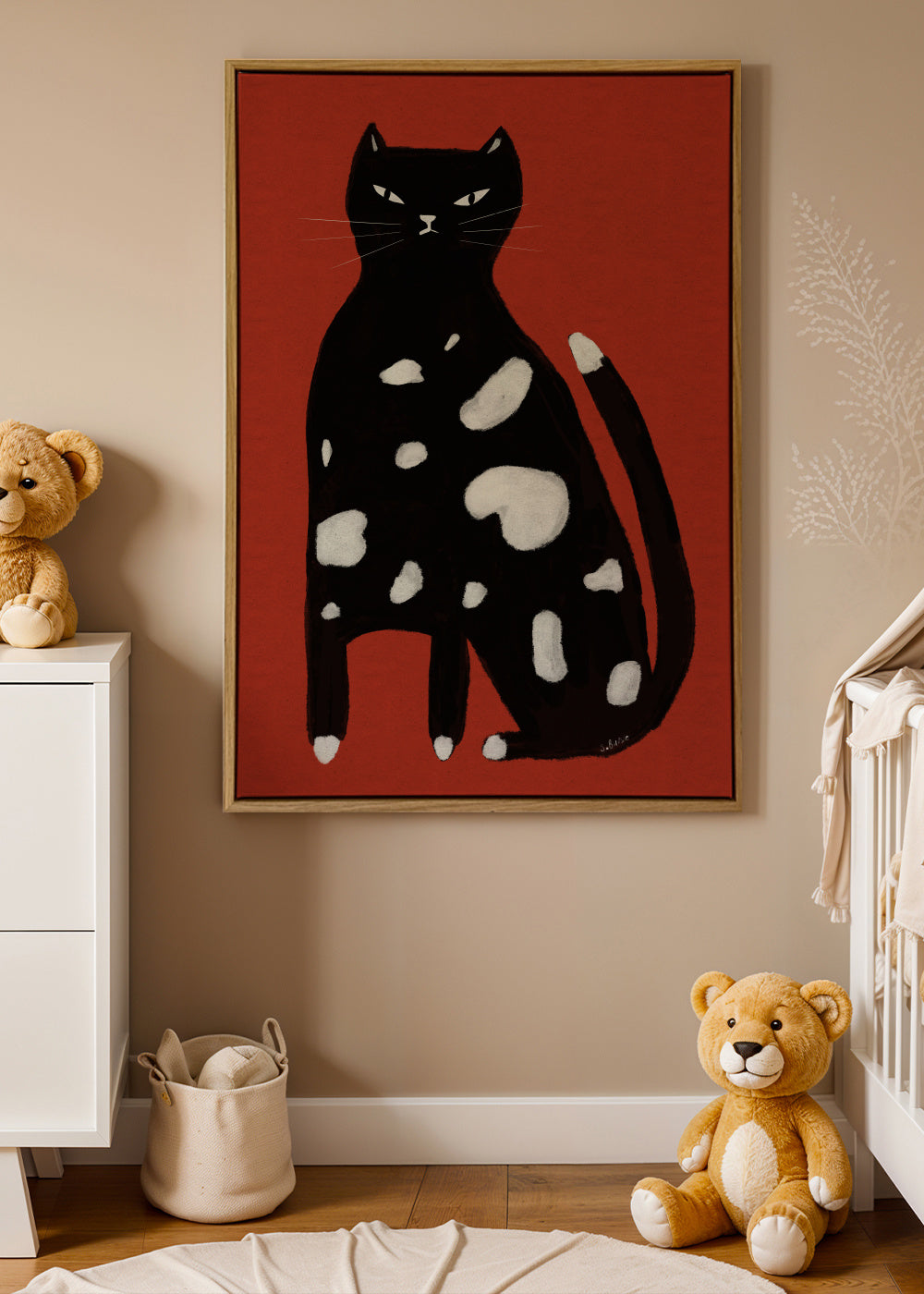 SPOTTED CAT - Framed canvas in an interior