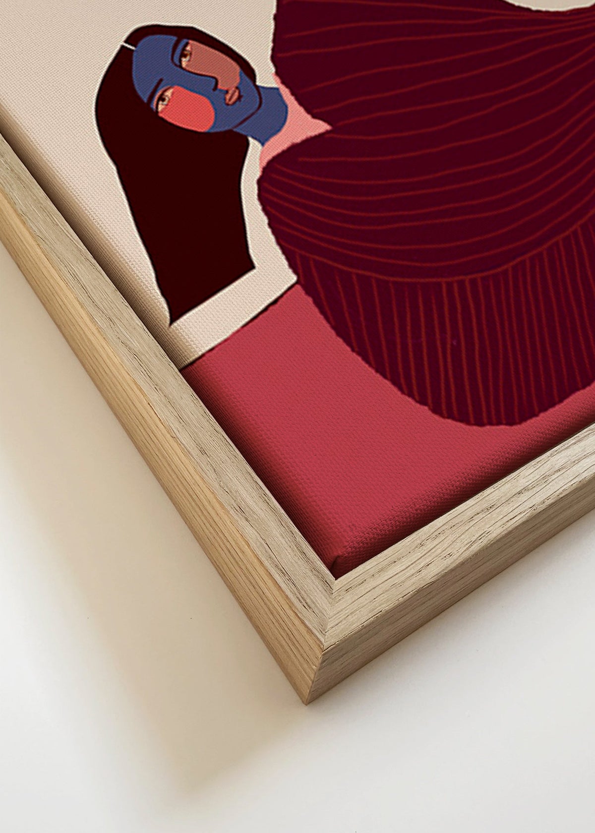 Ilustração de figura reclinada com coelho – Canvas detail