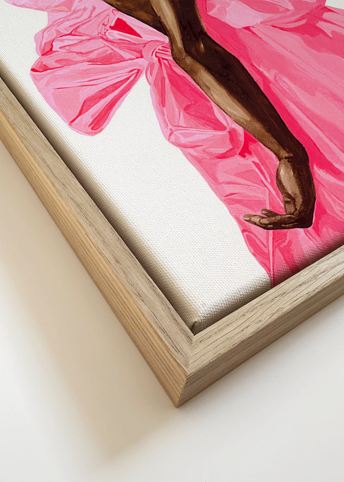 Ilustração figura de vestido rosa – Canvas detail