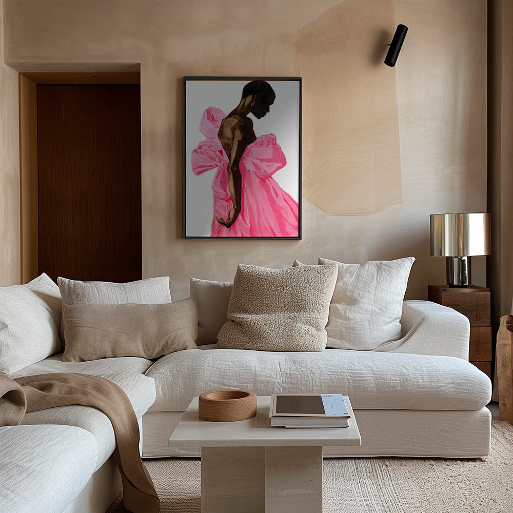 Ilustración figura en vestido rosa – Canvas2