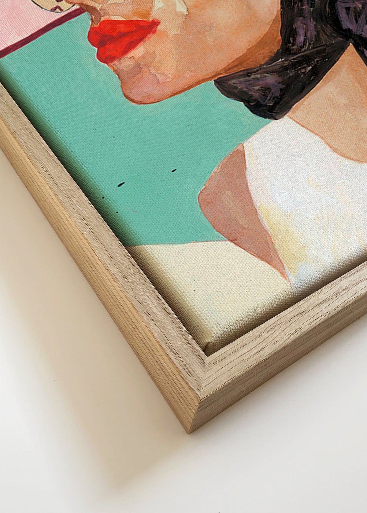 Ilustração de mulher com óculos vintage – Canvas detail