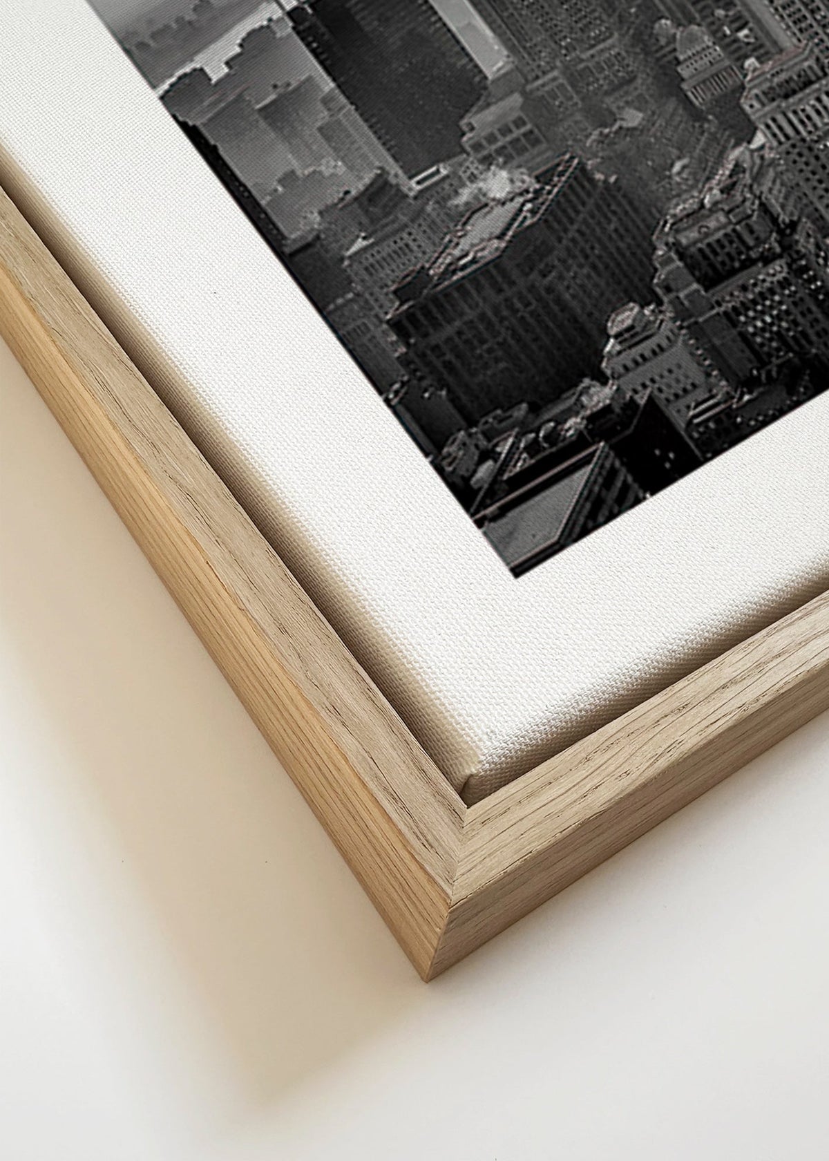 Arte para cozinha Skyline de Manhattan em preto e branco – Canvas detail
