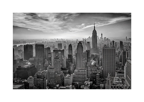 Arte para cozinha Skyline de Manhattan em preto e branco