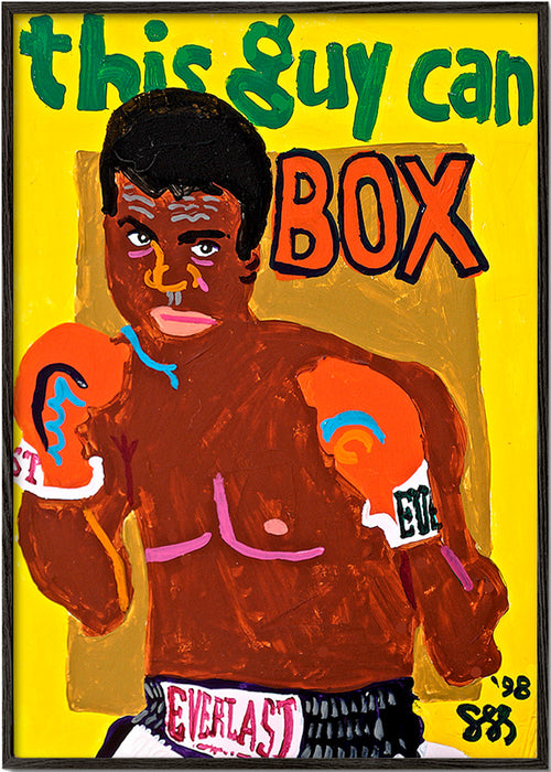 Arte desportiva boxeador ilustrado – Black Frame