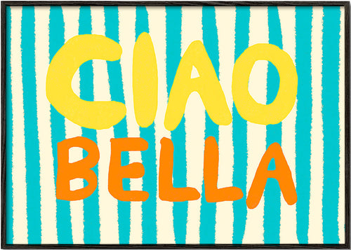Estampa tipográfica Ciao Bella – Black Frame