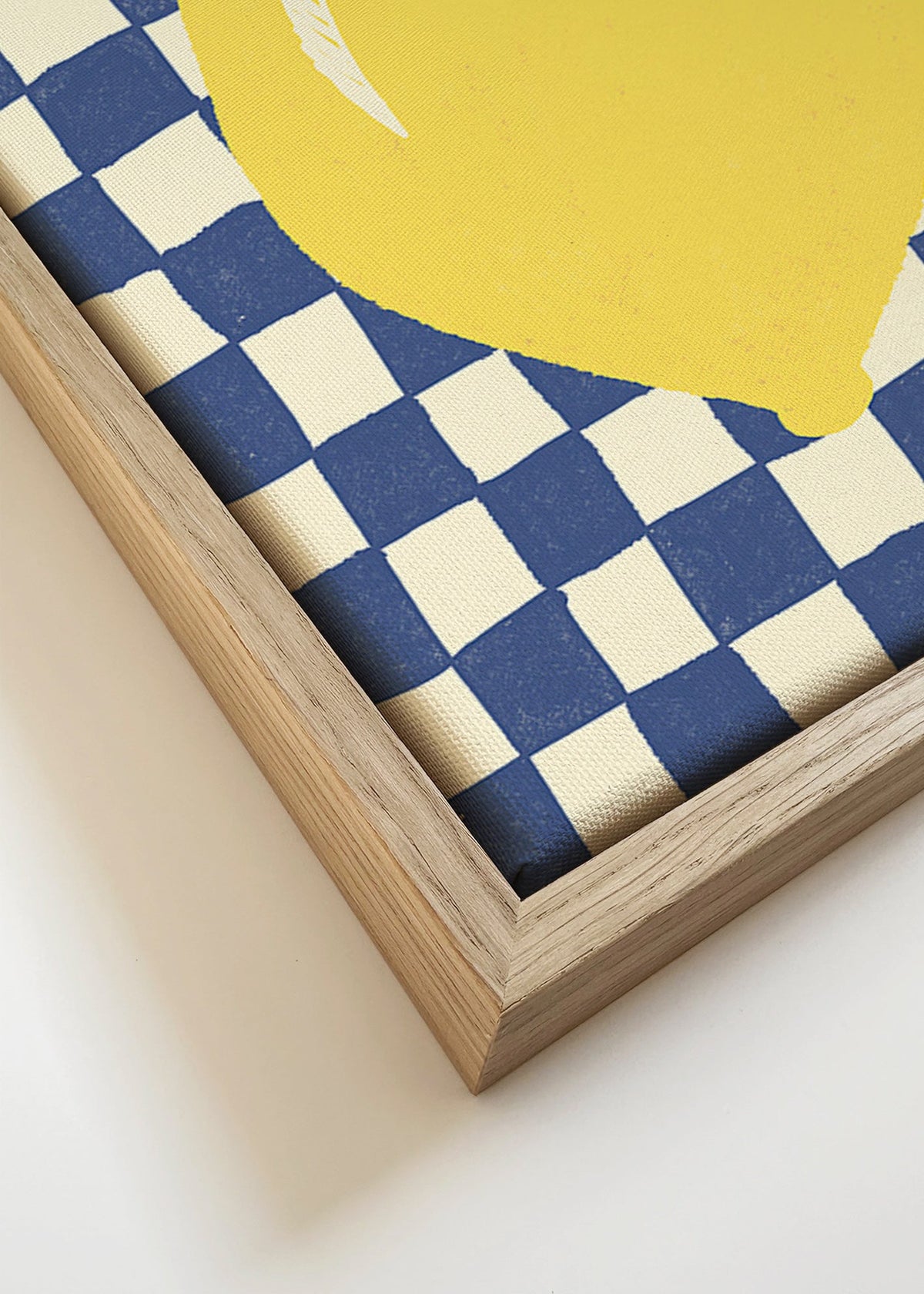 Arte para cozinha: limão ilustrado em xadrez – Canvas detail