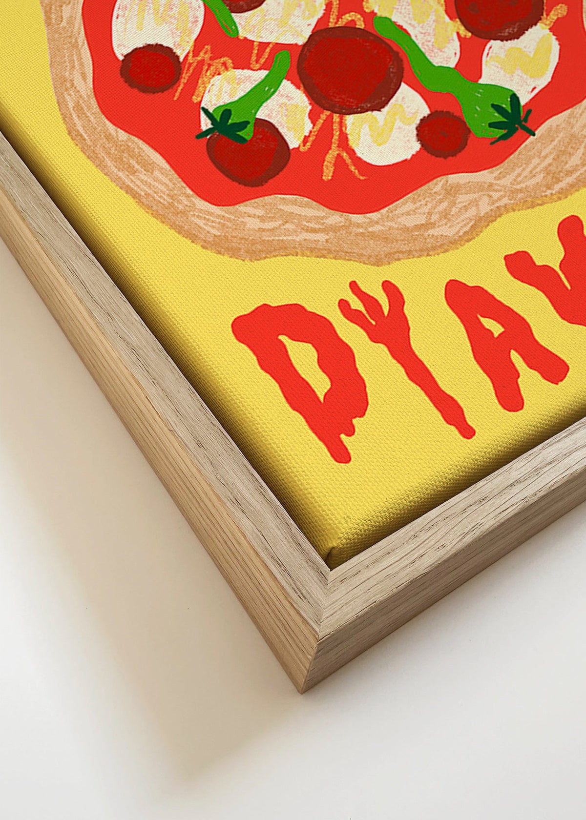 Arte para cozinha: Ilustração Pizza Diavola – Canvas detail