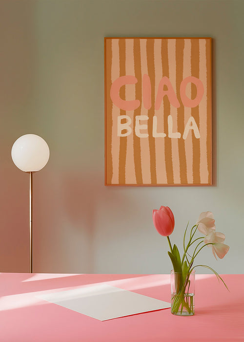 Ilustração Ciao Bella com riscas tostadas – Product1