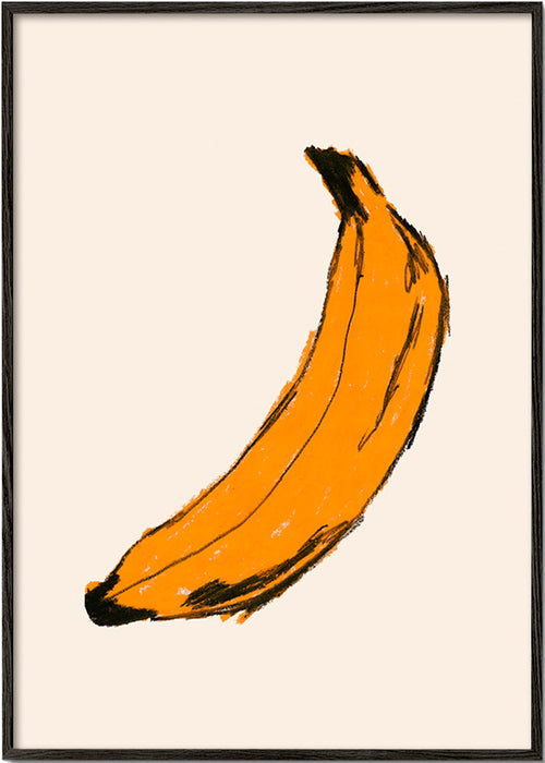 Arte para cozinha banana ilustrada – Black Frame