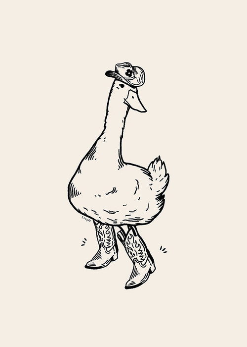 Quadro pato vaqueiro ilustrado