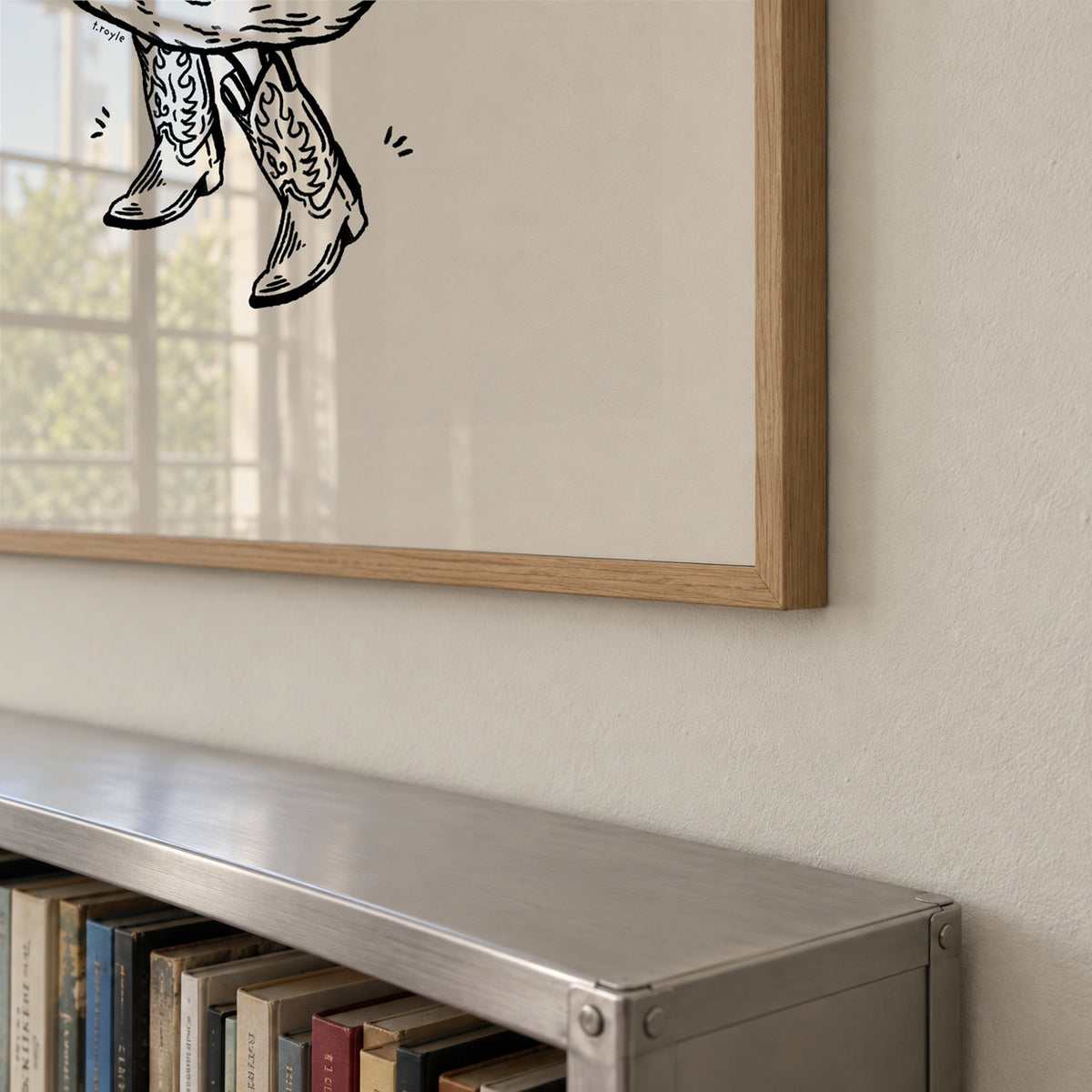Duck wearing Western Boots - Framed poster detail