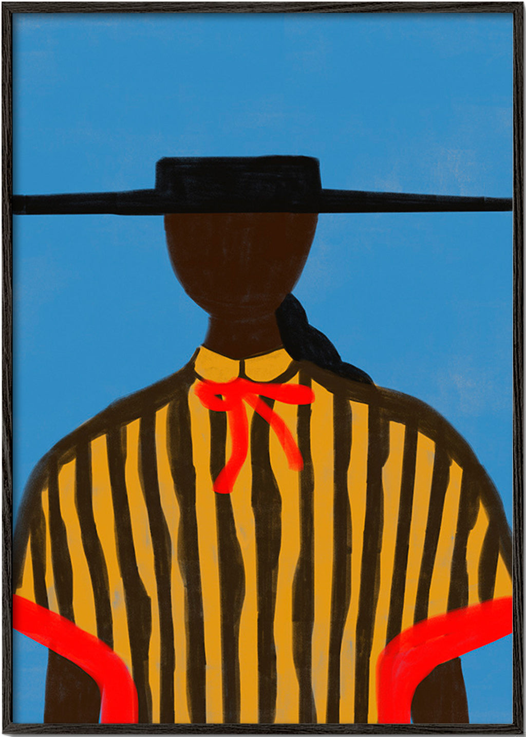 Ilustração de figura com chapéu e riscas – Black Frame