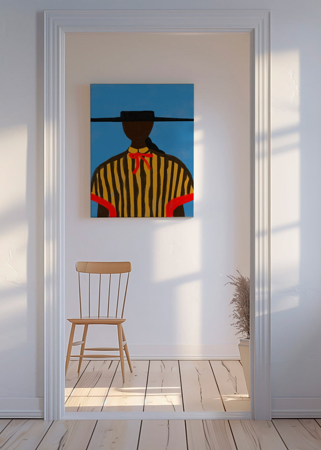 Ilustração de figura com chapéu e riscas – Canvas