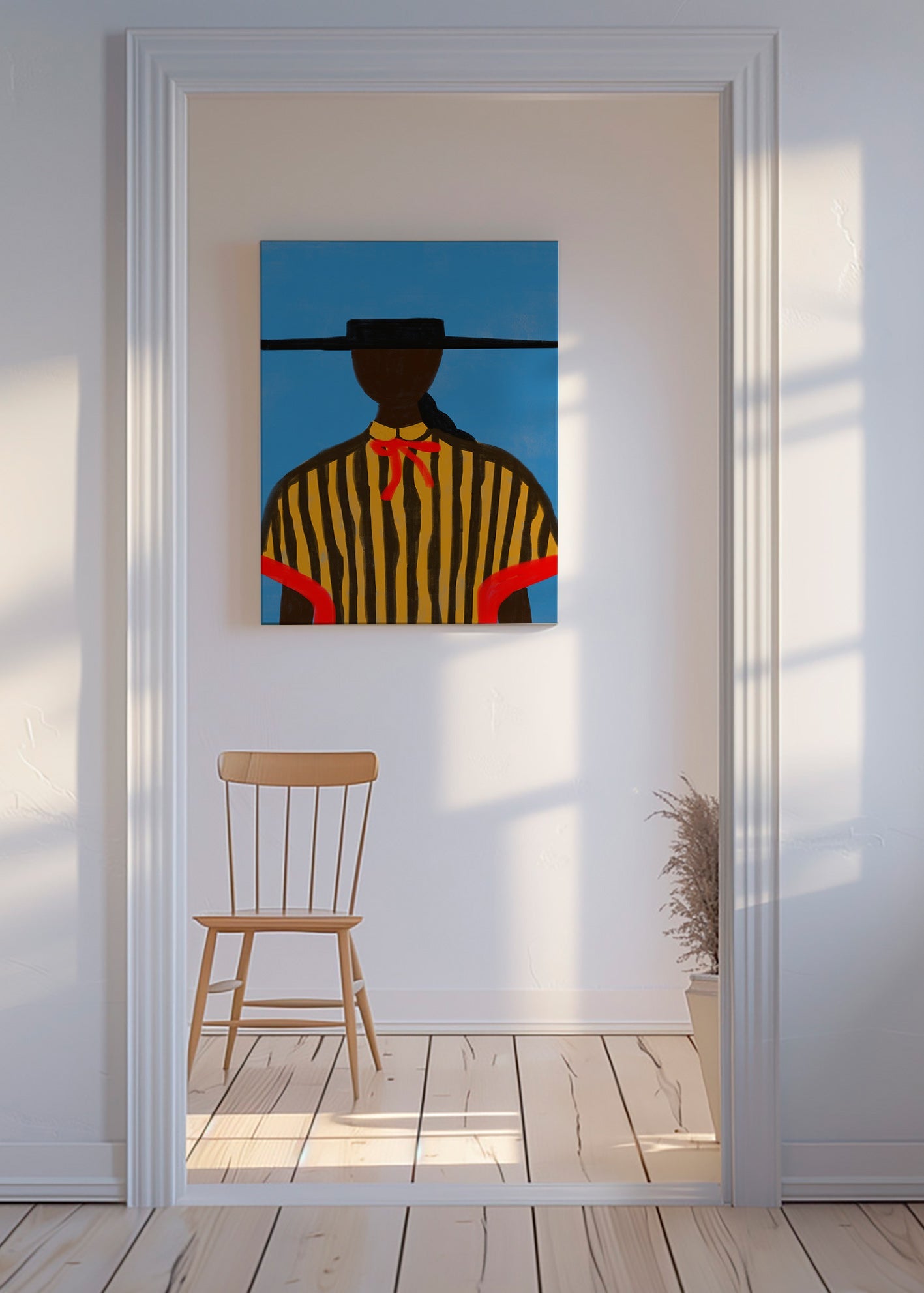 Ilustração de figura com chapéu e riscas – Canvas