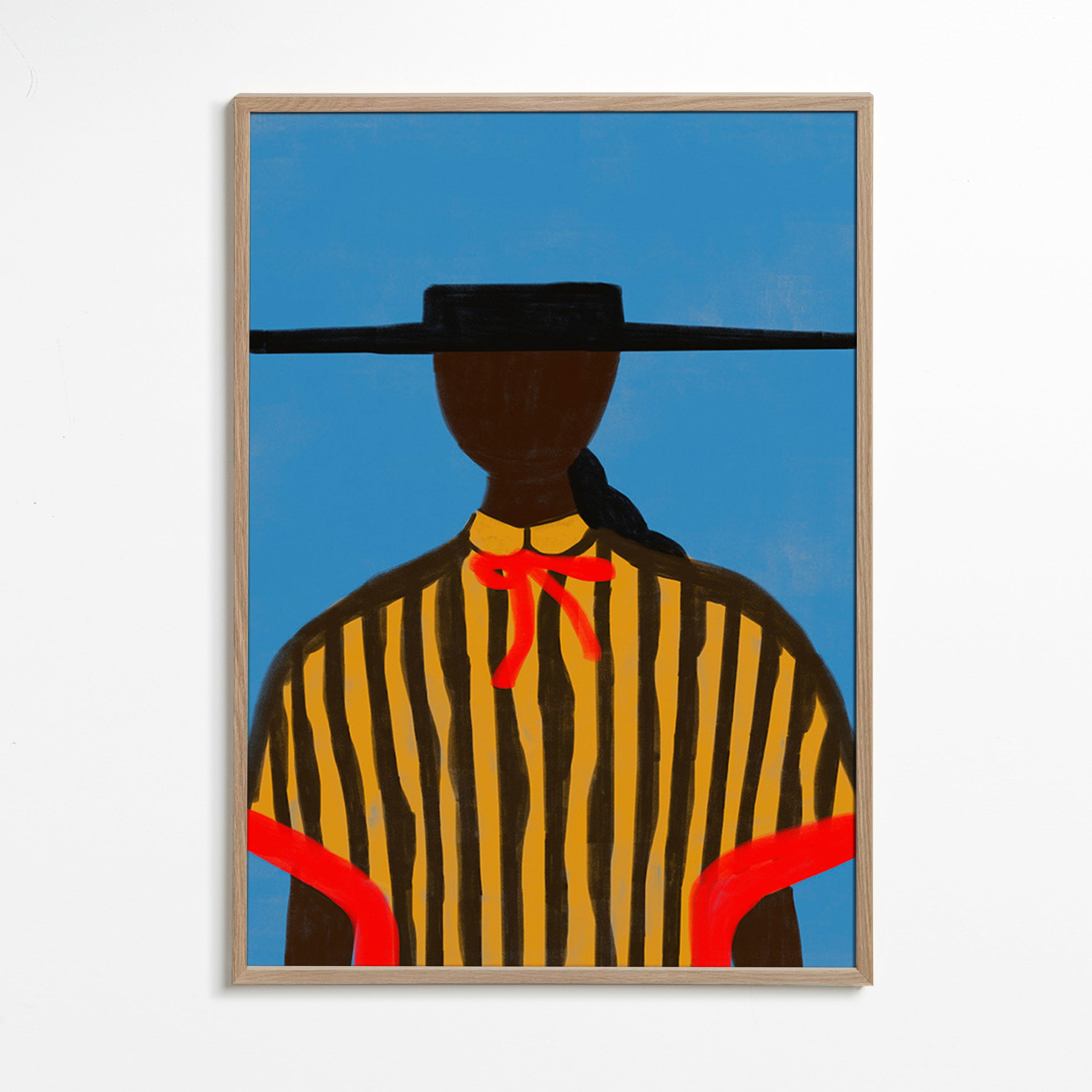 Ilustração de figura com chapéu e riscas – Oak Frame