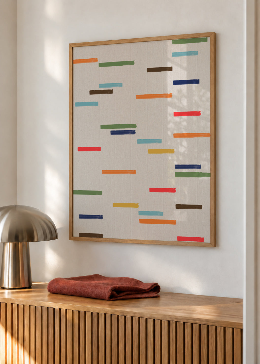 Floating Stripes - Framed poster in an interior