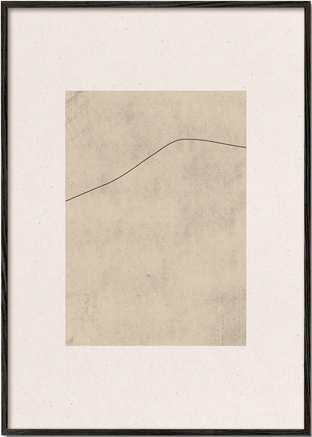 Quadro minimalista linha curva sobre bege – Black Frame