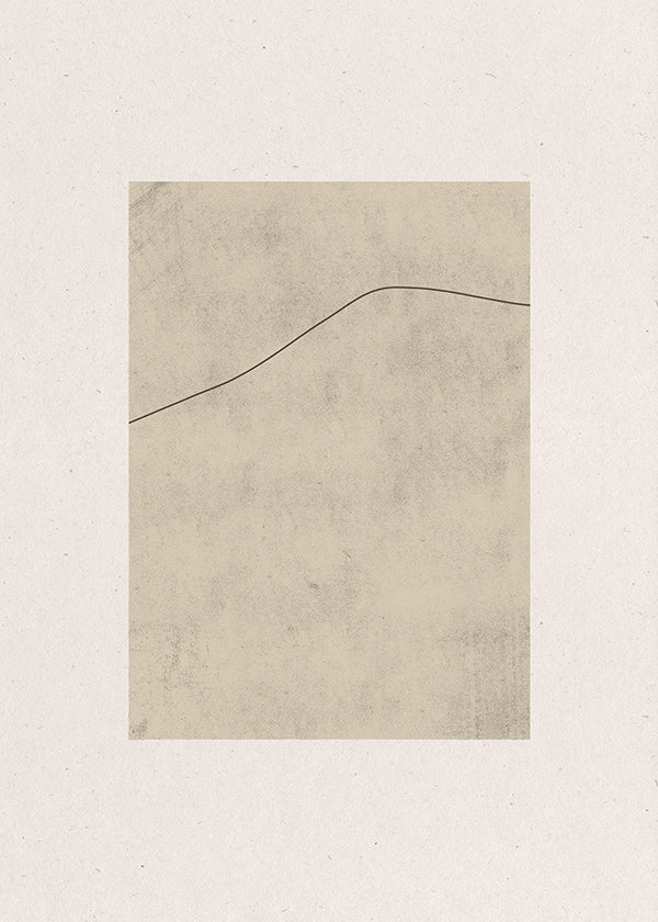 Quadro minimalista linha curva sobre bege