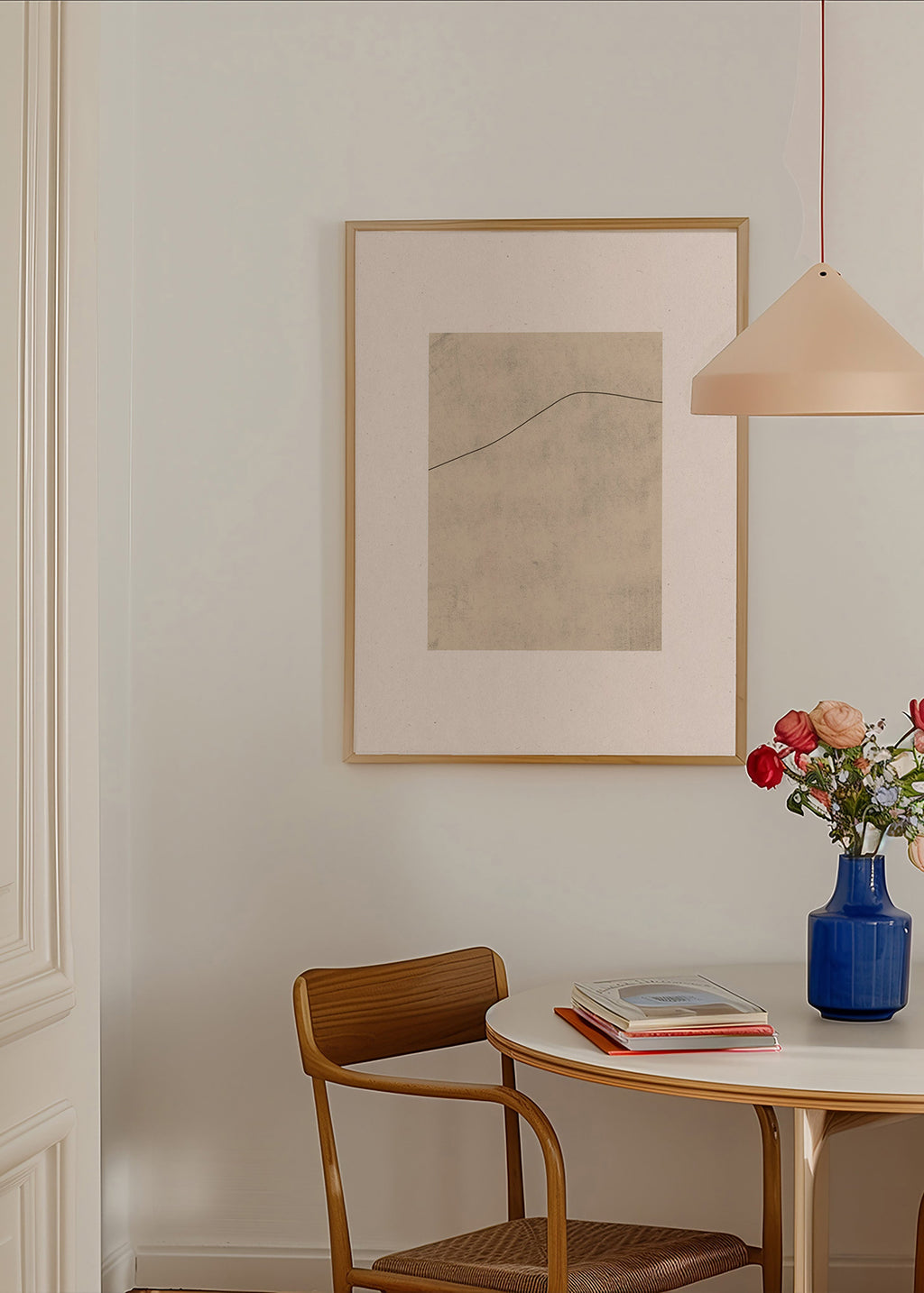 Quadro minimalista linha curva sobre bege – Product2