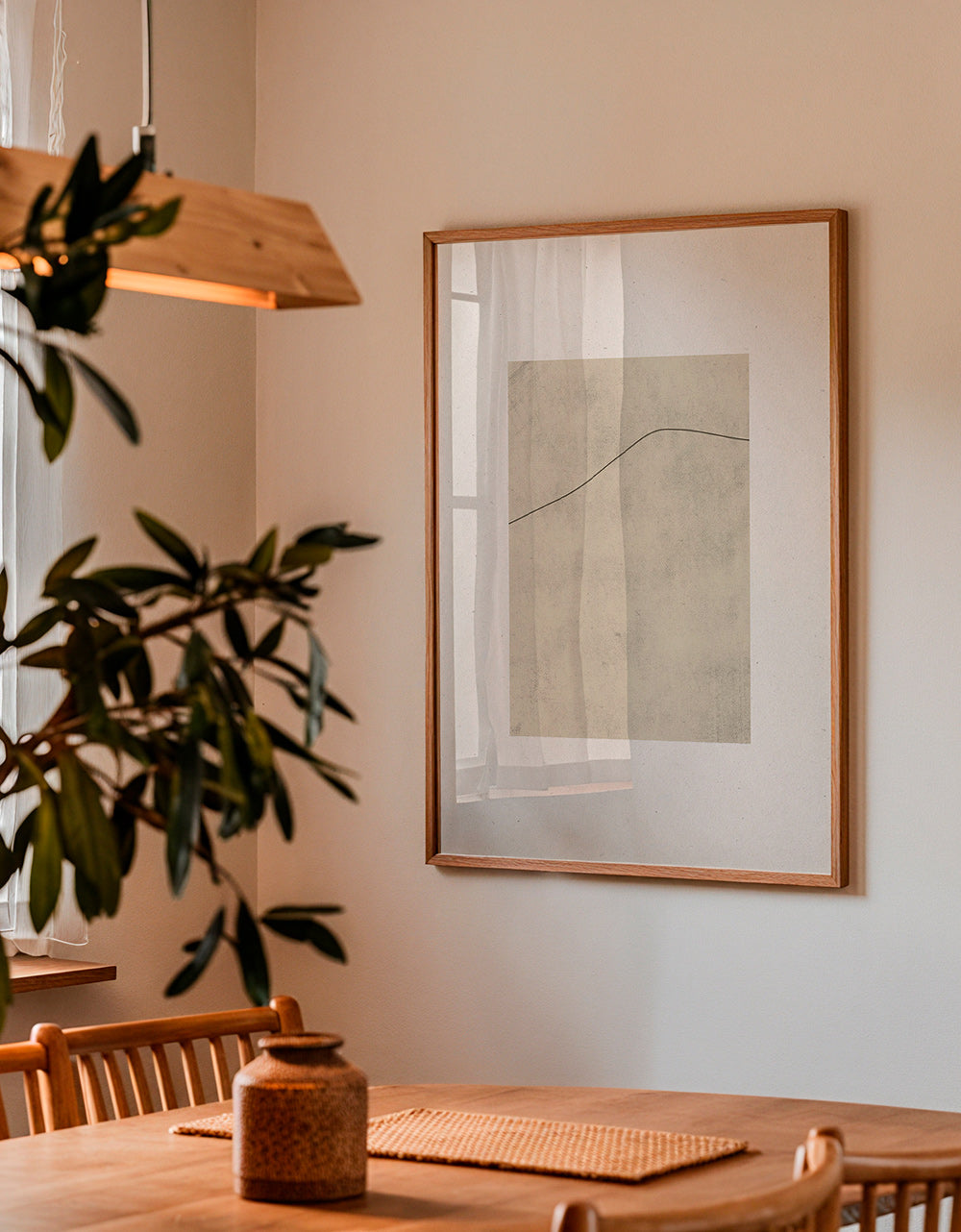 Quadro minimalista linha curva sobre bege – Product3