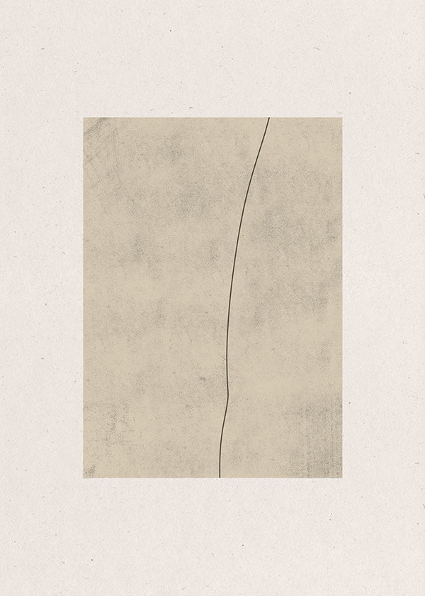 Quadro minimalista com linha curva sobre textura bege