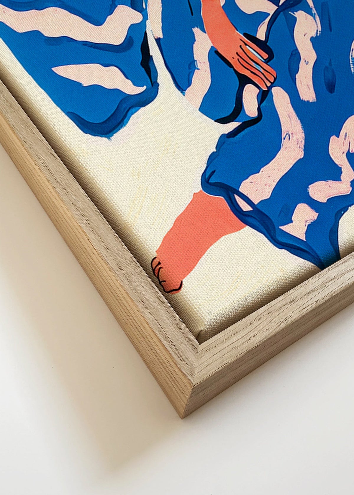 Ilustração de figura com bata azul – Canvas detail