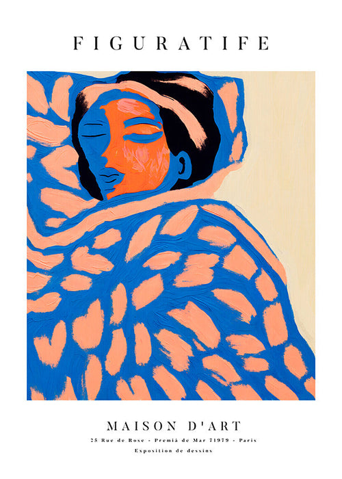 Ilustração figurativa mulher envolta