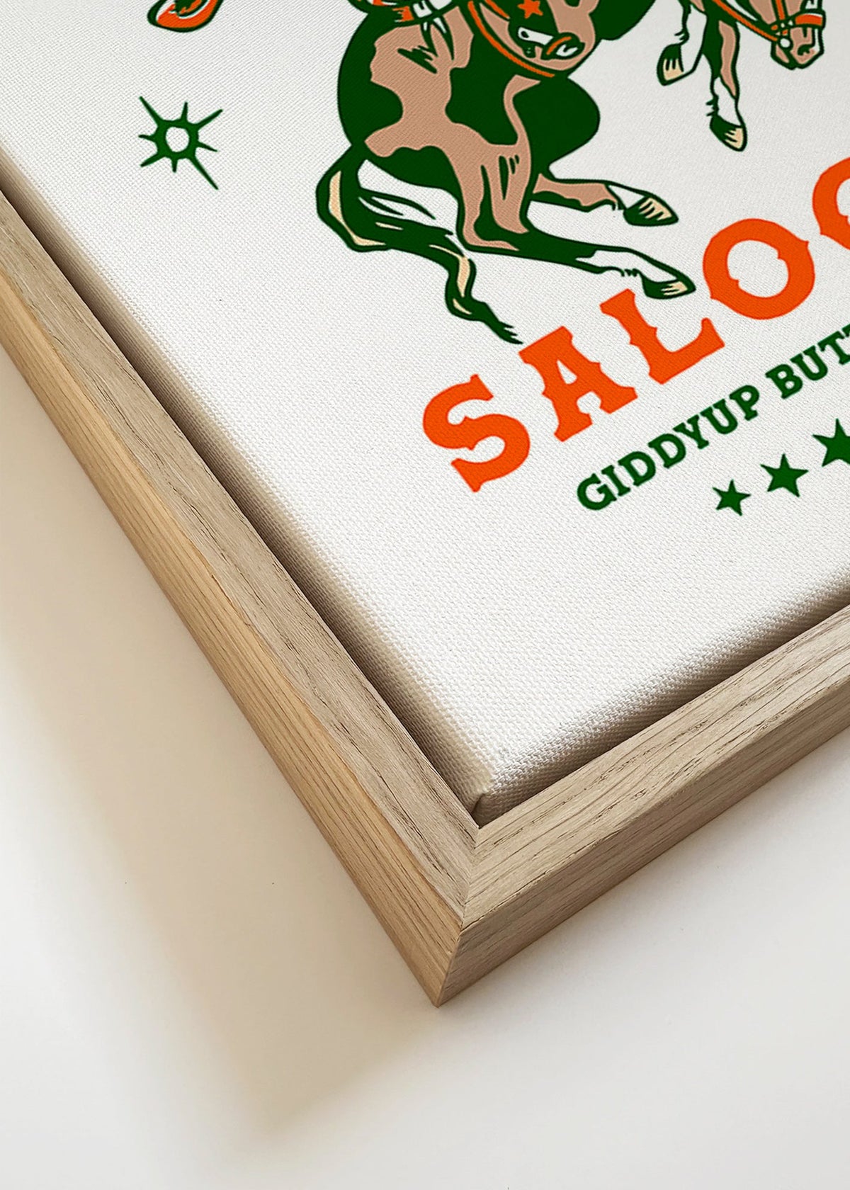 Poster vintage rodeo com cowgirl ilustrada – Canvas detail