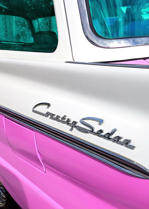 Arte vintage Country Sedan detalhe cromado
