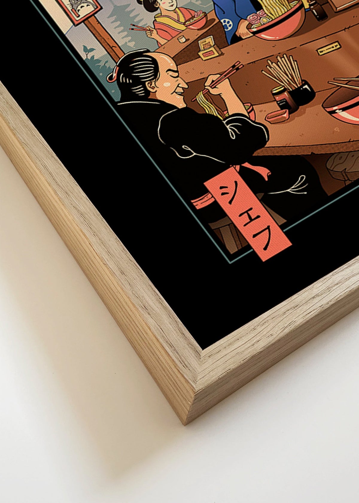 Arte para cozinha Ramen Meowster, gato ramen ilustrado – Canvas detail