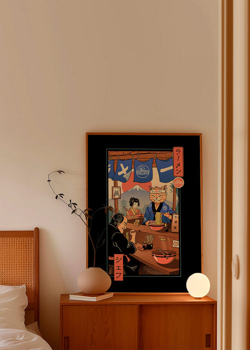 Arte para cozinha Ramen Meowster, gato ramen ilustrado – Product1