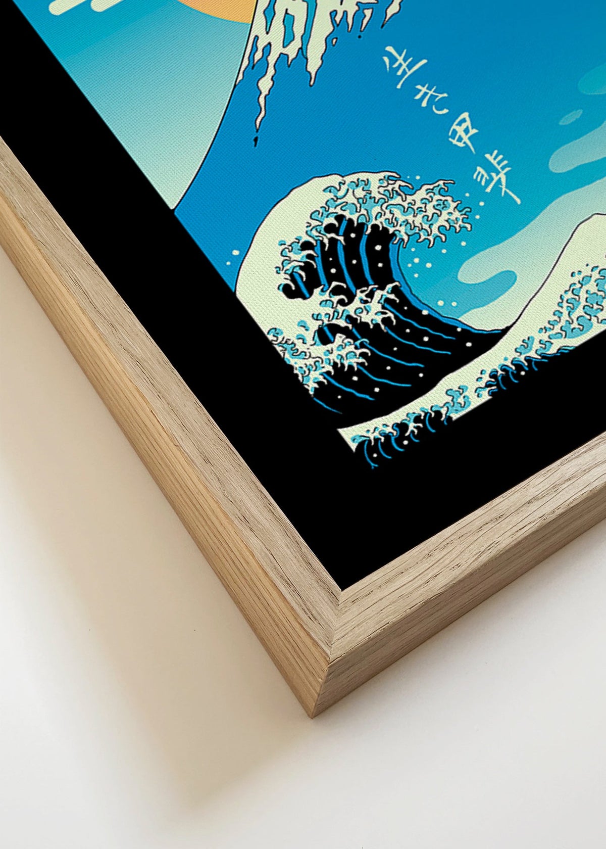Ilustração japonesa do Monte Fuji com onda icónica – Canvas detail