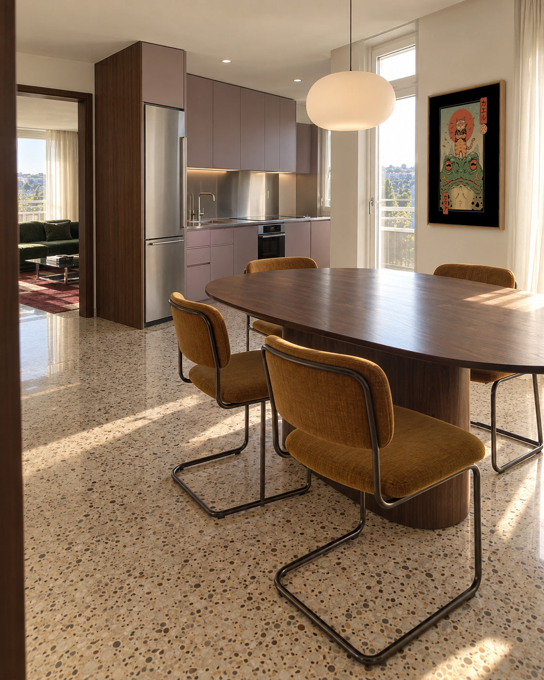 Catana and the Big Frog By Vincent Trinidad Art - Framed canvas in an interior