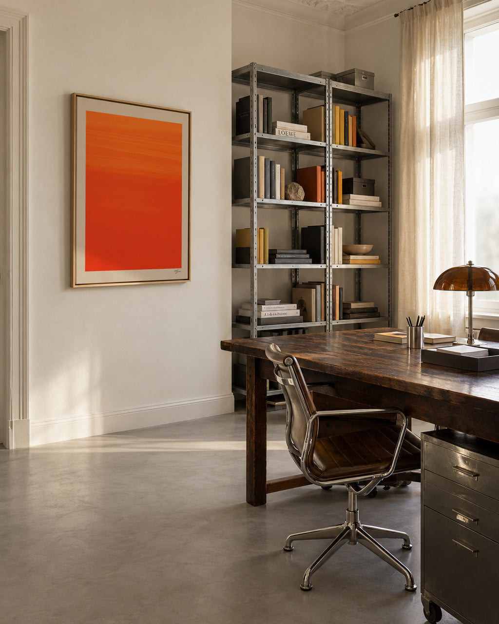Sunset Horizon - Framed canvas in an interior