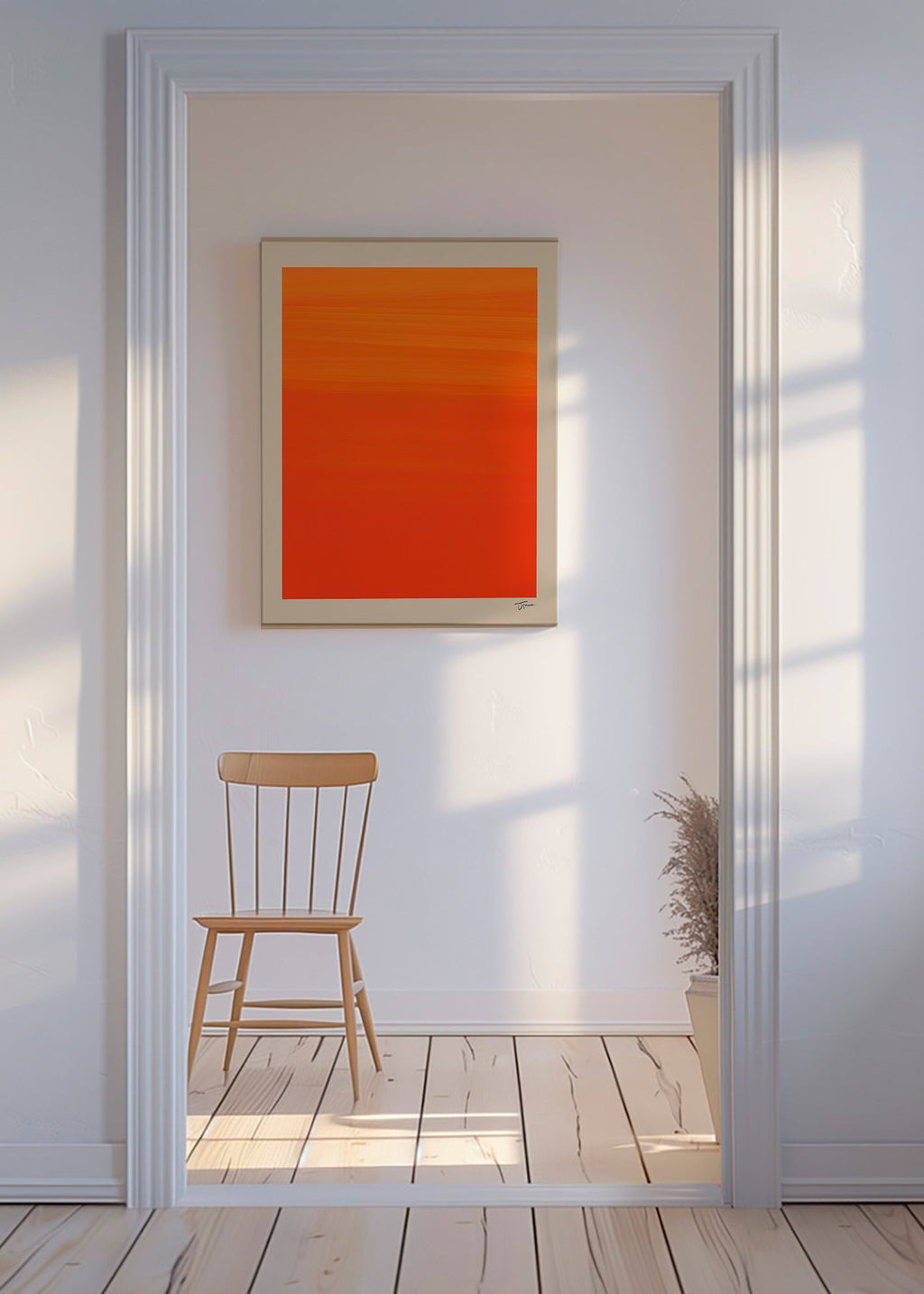 Quadro abstrato horizonte laranja – Canvas