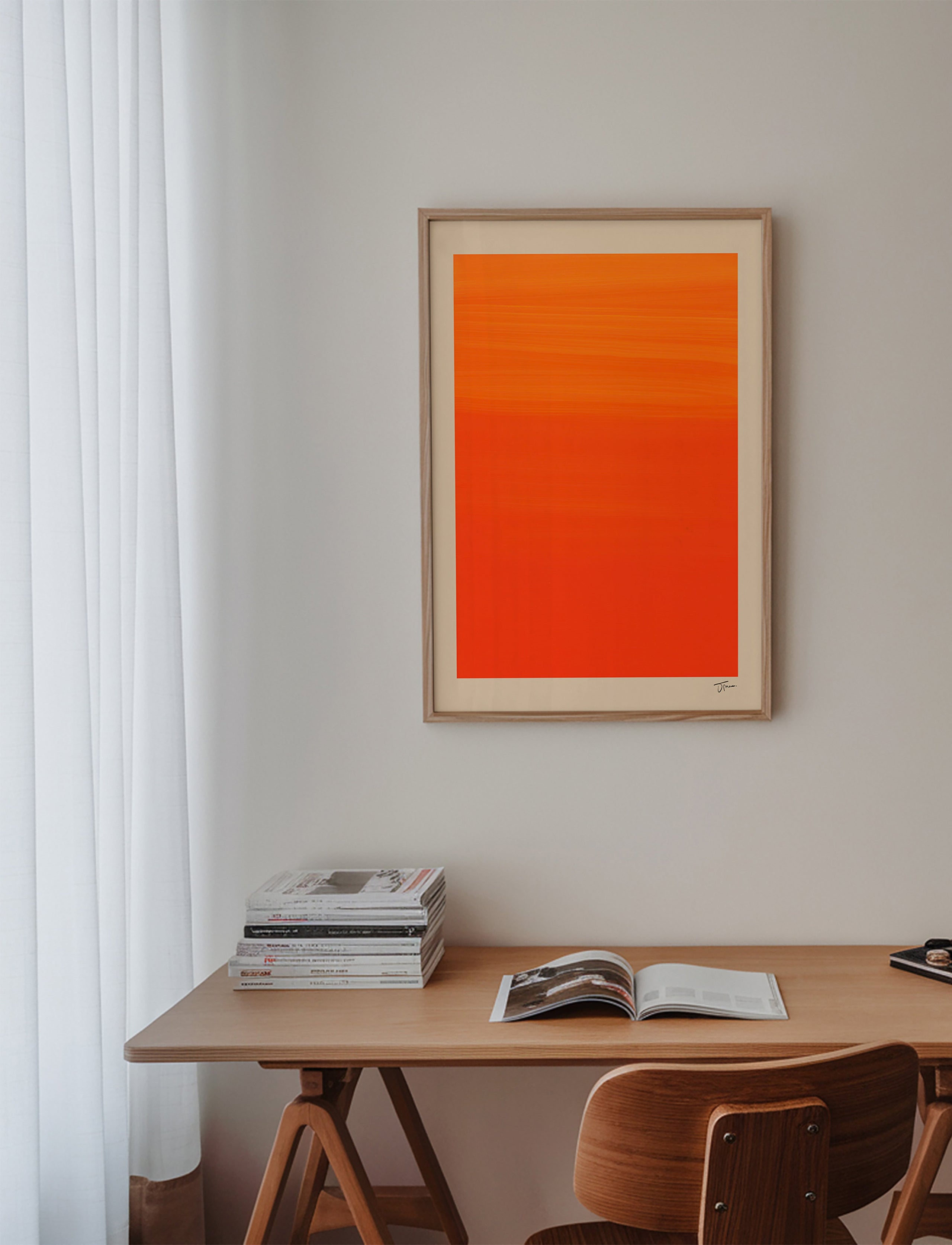 Quadro abstrato horizonte laranja – Product1