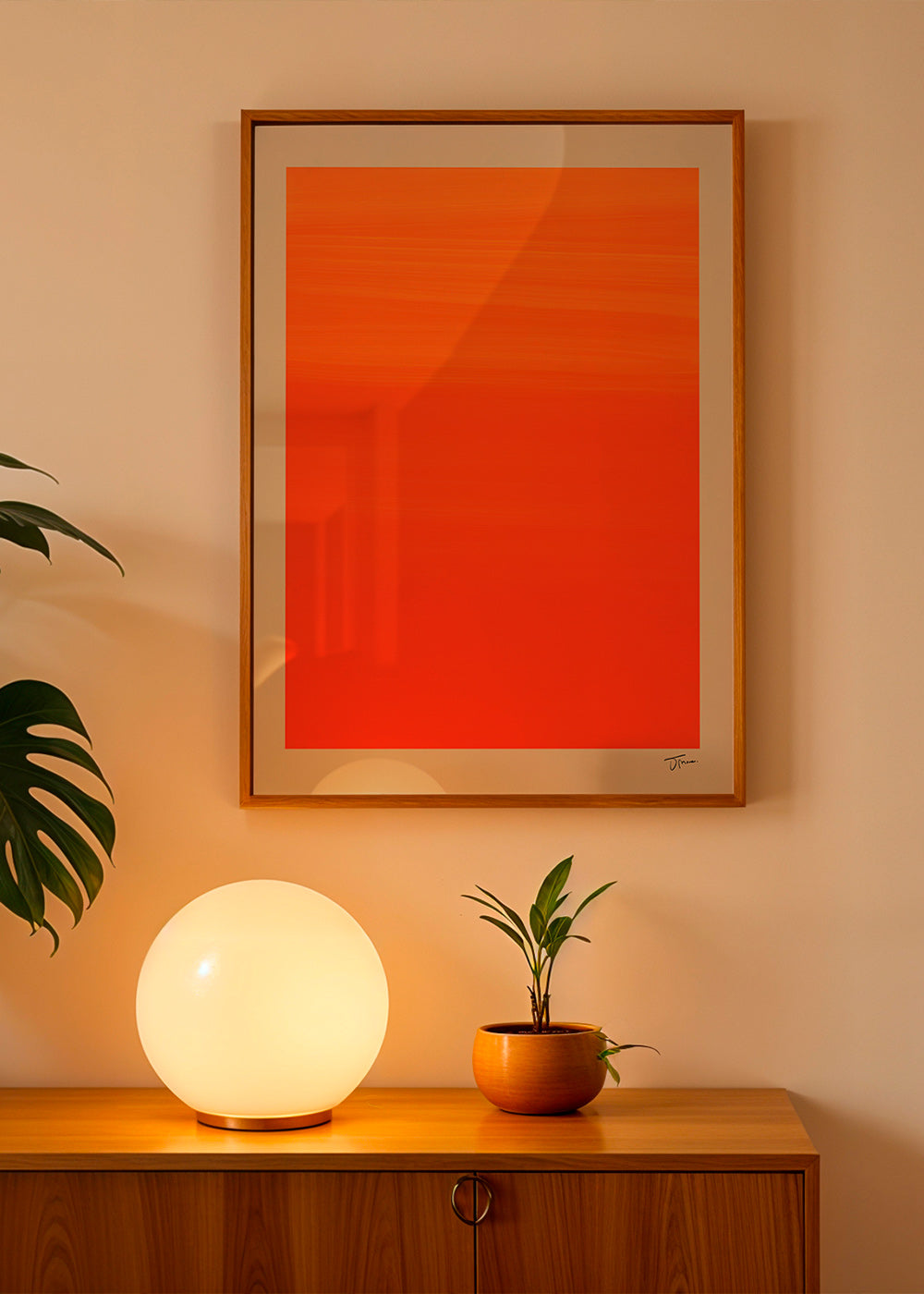 Quadro abstrato horizonte laranja – Product3