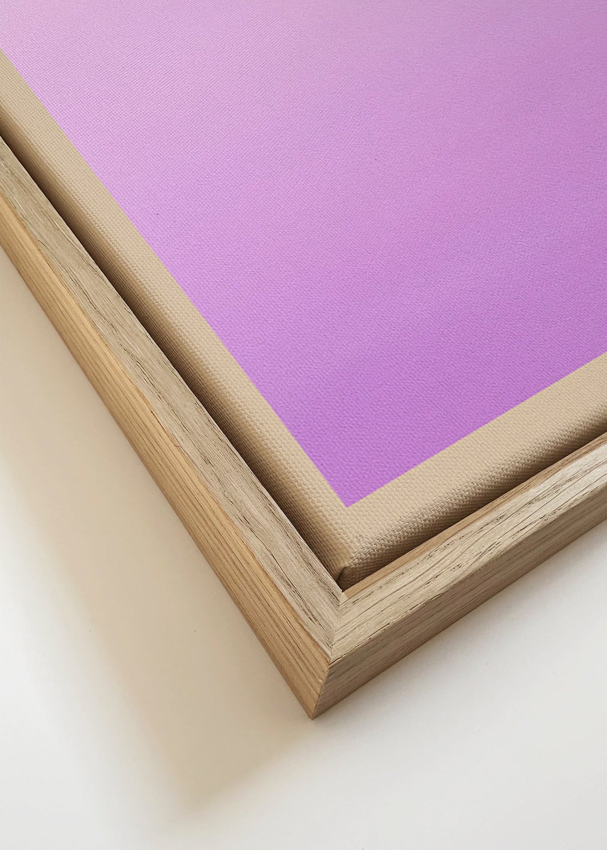 Quadro abstrato degradê lavanda vertical – Canvas detail