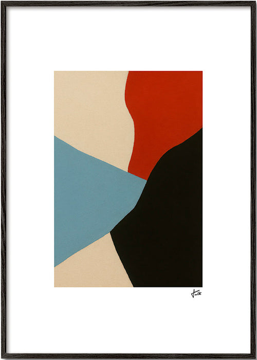 Arte abstrata formas sobrepostas vertical – Black Frame