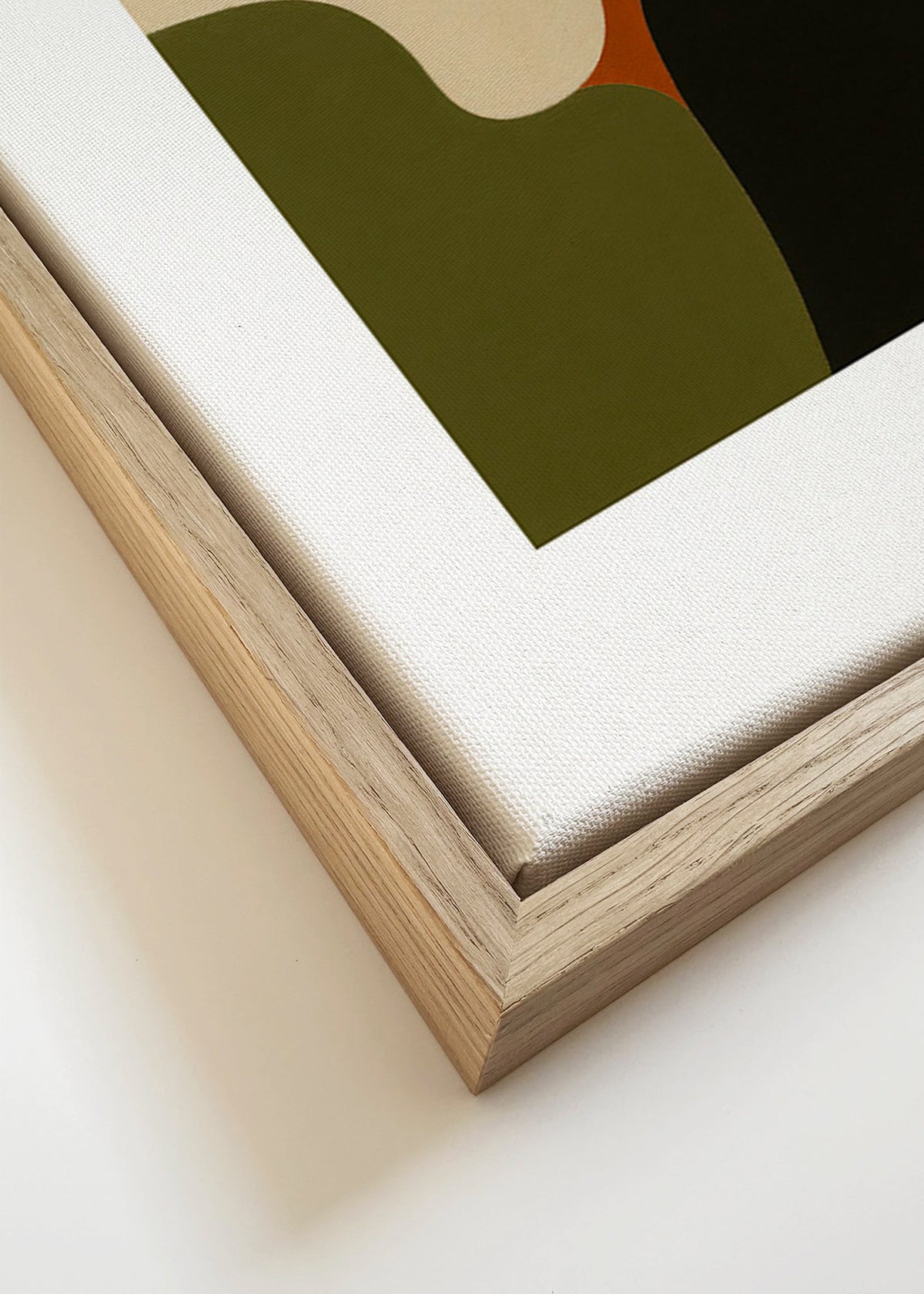 Quadro minimalista com formas olive – Canvas detail
