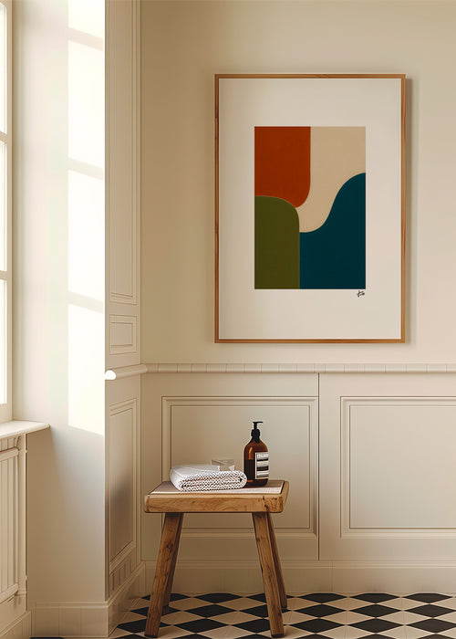 Poster geométrico com blocos de cor curvos – Product1
